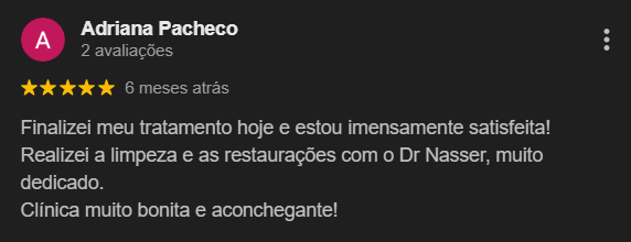 Avaliação Google — Odonto Prime